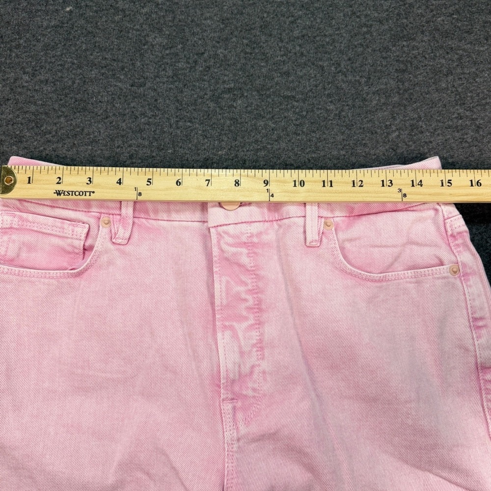 Good American Good Waist Palazzo Crop Jeans Pink Mineral Rose Quartz Size 10/30 - Picture 9 of 11